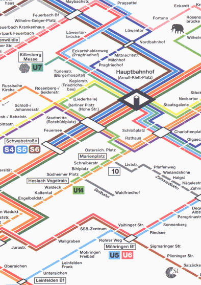 Part of the Stuttgart Metro map